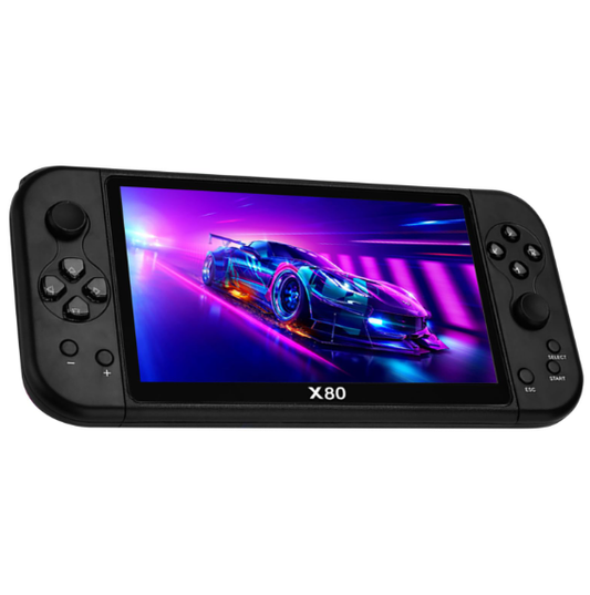 Consola Portátil X80 – Pantalla 7” HD, 16GB, +20,000 Juegos y Funciones Multimedia